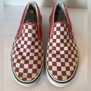 Vans Red and White Checkered Sneakers